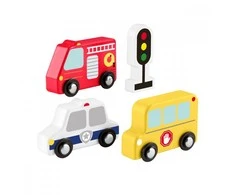 Fisher Price Medinių mažų transporto priemonių rinkinys