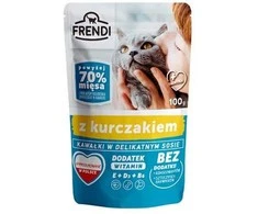 FRENDI Gabaliukai padaže su vištiena - šlapias kačių maistas - 100g