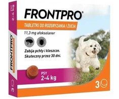 FRP FRONTPRO tabletės nuo blusų ir erkių šunims (2-4kg) - 3x 11,3mg