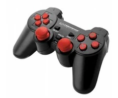 Gamepad esperanza egg106r (pc, ps2, ps3; spalva juoda, spalva raudona)