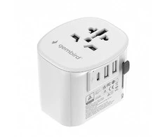 Gembird TPA-EU2A1C15-01-W įžemintas universalus kelioninis maitinimo adapteris, 15 W, baltas
