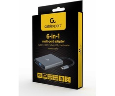 Gembird Adapteris usb-c hub hdmi usb-c pd vga usb 3.0 audio card