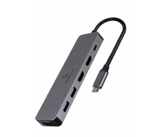 Gembird Adapteris usb-c hub usb-c pd hdmi x2 usb 3.0x3