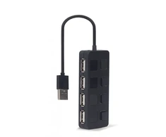 Gembird Hub usb 2.0 4-portowy su przełącznikami, juoda