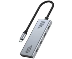 „Gembird UHB-CM-U310-C4-01“, 4 prievadų USB-C 3.2 (2 kartos) C tipo šakotuvas