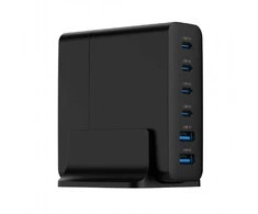 Gembird Universalus įkroviklis 75 W, 2xUSB-A, 4xUSB-C, greitas įkrovimas, juodas