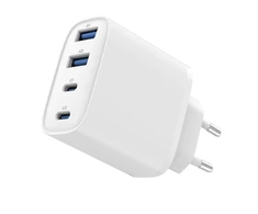 Įkroviklis Gembird Fast kroviklis GaN USB PowerDelivery 4 prievadai 2xUSB-C + 2x USB-A 40 W balta (TA-UC-2A2C-PD40-01-W)