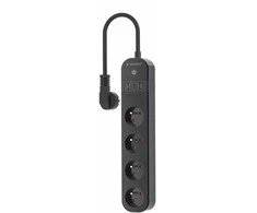 Gembird Inteligentna listwa zasilająca tuya 4xfr 2xusb-a 1xusb-c juoda