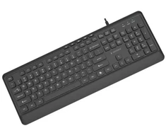 Gembird klaviatūra su laidu multimedialna slim, usb 5 klawiszy hotkeys, us išdėstymas, juoda