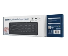 Gembird klaviatūra su laidu multimedialna slim, usb 5 klawiszy hotkeys, us išdėstymas, juoda