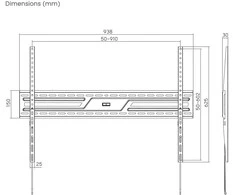Laikiklis Gembird uchwyt ścienny televizoriui (bez regulacji) 43"-100"
