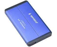Gembird obudowa hdd/ssd usb 3.0 2.5" sata, aliuminio, mėlyna