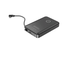 Gembird Powerbank 10000mah belaidis 15w usb-c 20w su podstawką, juoda