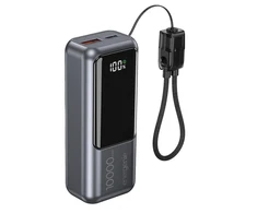 Gembird Powerbank lcd 10000mah qc3.0 20w pilka
