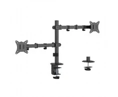 Gembird stalo reguliuojama rankena/laikiklis 2 monitoriams 17-32, Vesa 100x100mm, iki 9kg