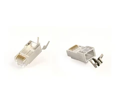 GEMBIRD Shielded modular CAT7 pass-through type plug 15u auksinis plated 10 pcs per bag
