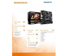Pagrindinė plokštė GIGABYTE B550M DS3H AC R2 AM5