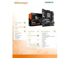 „GIGABYTE B760 GAMING X GEN5“ pagrindinė plokštė – palaiko 14-os kartos „Intel Core“ procesorius, 8+1+1 fazės VRM, iki 5600MHz DDR5, 3xPCIe 4.0 M.2, 2.5 GbE LAN, USB 3.2 Gen 2