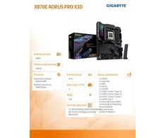 Pagrindinė plokštė Gigabyte X870E AORUS PRO X3D (AM5) (D)