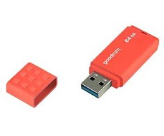 Goodram flashdrive 64gb ume3 usb 3.0 oranžinis