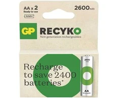 GP Battery Akumuliatoriaus įkroviklis R6/AA Ni-MH 2600mAh lizdinėje plokštelėje, 2 vnt., gp perdirbamas