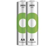 GP Battery Akumuliatoriaus įkroviklis R6/AA Ni-MH 2600mAh lizdinėje plokštelėje, 2 vnt., gp perdirbamas