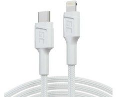 Green Cell Žalias cell kabelis kabgc07w gc power stream usb-c - lightning 100cm (mfi certified) balta