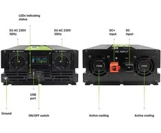 Green Cell LCD keitiklis 12v 2000w/4000w gryno sinusoido su ekranu