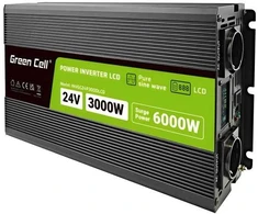 Green Cell Žalias cell przetwornica LCD 24v/230v 3000w/6000w czysty sinus invgc24p3000lcd