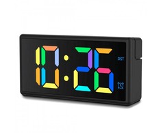 Hama Ibiza Digitālais Modinātājs Ar Multicolor Displeju USB Lādēšana Melns