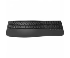 HP 685 Comfort Wireless Bluetooth Wave-Like Klaviatūra w/Palm Rest - Dual Mode, Sanitizable, Programmable, Adjustable Angles, Tilt, spill resistant - Juodas - US ENG