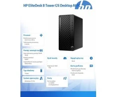 Stacionarus kompiuteris Hewlett Packard (HP) HP EliteDesk 8 Tower G1i AI Intel Core Ultra 7 265 16 GB DDR5-SDRAM 1 TB SSD Windows 11 Pro PC AI PC Juodas