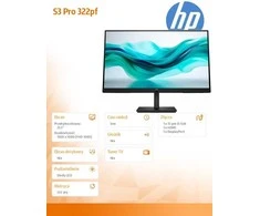 HP 322pf Series 3 Pro FHD monitorius - 21.5" 1920x1080 FHD 250-nit 100Hz AG, IPS, HDMI/VGA/DisplayPort, pakreipiamas, 3 metimai (pakeičia P22)
