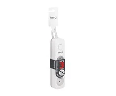 KERG M02375 ILGTINIMO LAIDAS SU JUNGTUKU 3 LIZDAI 10A 2300W KABELAS 1,5M Baltas-PILKA