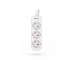 HSK Data KERG M02383 ILGTINIMO LAIDAS BE JUNGIKLO 3 LIZDAI 10A 2300W KABELAS 1,5M Baltas-PILKA