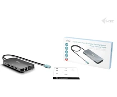 I-tec USB-C Metal Nano 3x Ekranas DP HDMI VGA Docking Station LAN Power Delivery 100W