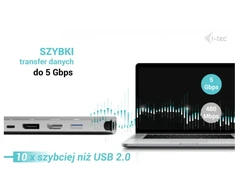 I-tec USB-C Metal Nano 3x Ekranas DP HDMI VGA Docking Station LAN Power Delivery 100W