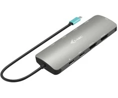 I-tec USB-C metalinis nano 2x ekrano prijungimo stotelės maitinimo šaltinis100w + įkroviklis 100w