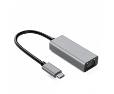 Karta jungiama į tinklą iBOX Adapteris aluminiowy RJ45 do USB Typ-C 10/100/1000 Mb/s