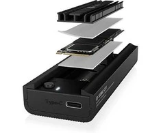Icy Box ib-180mc-c31 m.2 nvme&amp;sata prijungimo stotelė, usb 3.2 (gen2) type-c, aliuminio