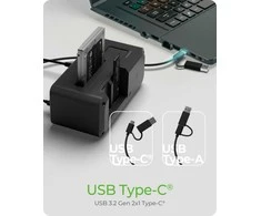 Icy Box Doko stotelė ib-2924mscl-c31 docking &amp; clonestation 1x 2,5"/3,5" do 1x m.2 nvme &amp; m.2 nvme do m.2 nvme