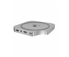 SONIC ICY BOX USB-C 7w1, skirtas „Mac Mini M4“ | 3x USB-A | 1x HDMI | 1x garso/mikrofono | 1x SD/Micro SD | 1x M.2 NVMe