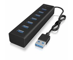 RaidSonic „Icy Box IB-HUB1700-U3“ USB 3.2 kartos 1 (3.1 kartos 1) A tipo 5000 Mbit/s, juodas
