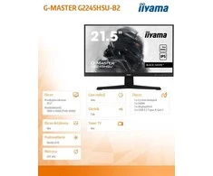 Monitorius IIYAMA G2245HSU-B2 21,5 colio IPS 1920x1080 300cd/m2 1ms HDMI DP USB