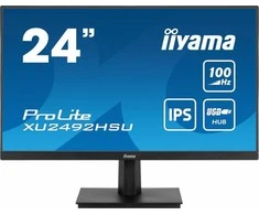 „IIYAMA XU2492HSU-B6“ 24 colių ETE IPS monitorius su 1920 x 1080 raiška, 100 Hz, 250 cd/m², garsiakalbiai, HDMI, DisplayPort, 0,4 ms MPRT, „FreeSync“, USB šakotuvas.
