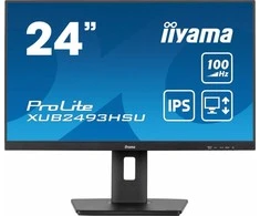 Monitorius IIYAMA XUB2493HSU-B6 24 colių ETE IPS skydelis 1920x1080 100Hz 15cm Aukštis Regul. Stand Pivot 1ms MPRT FreeSync 250cd/m garsiakalbiai