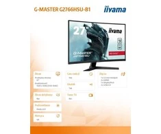 Monitorius IIYAMA G2766HSU-B1 27 colių ETE VA FHD Curved Gaming 1500R 16:9 3000:1 250cd/m2 1ms 2xHDMI