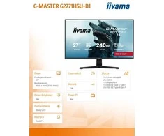 iiyama G-MASTER G2771HSU-B1 computer monitorius 68.6 cm (27") 1920 x 1080 pikselių Full HD Juodas