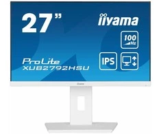 Monitorius „IIYAMA XUB2792HSU-W6“ 27 colių ETE IPS FHD 100Hz 250cd/m2 0.4ms garsiakalbiai HDMI DP USB 4x3.2 Baltas FreeSync 15cm aukščio reguliavimas. Baltas
