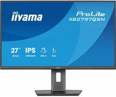 Iiyama Monitorius 27 cali xb2797qsn-b1 ips/3.7 megapixel qhd, has150/ 350cd/1ms/hdmi/displayport, usbc dock 65w, 4usb hub, rj45